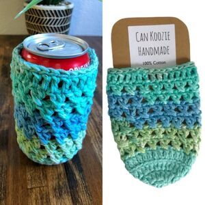 Hand Crafted Crochet Cozy Cup 12oz Can Mermaid Boho